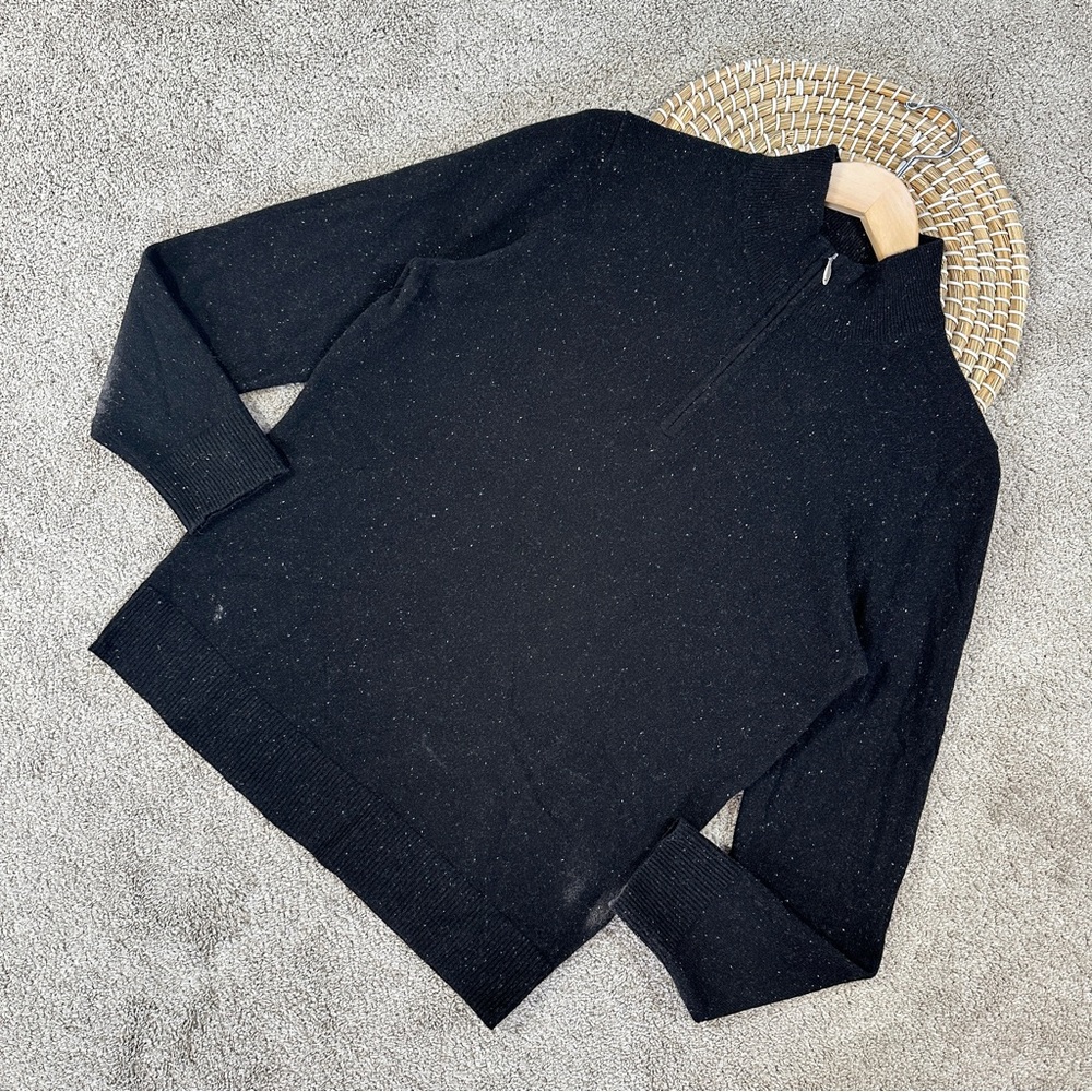 Artefact Men’s 100% Cashmere 1/4 Zip Sweater Longsleeve in Black Donogal M